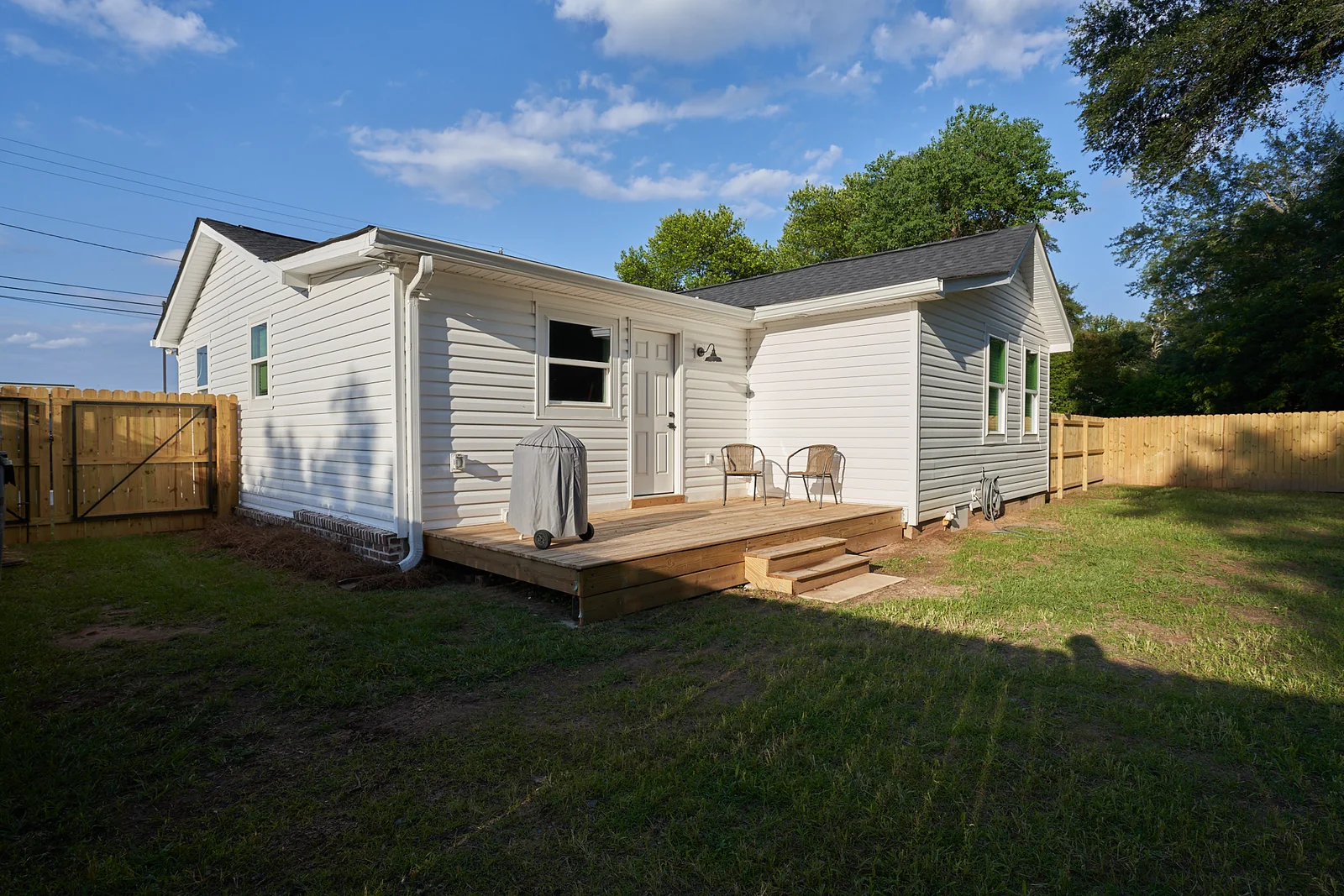 The backyard deck